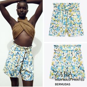 Zara Linen High Waisted Shorts